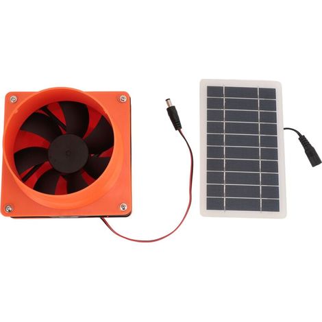 Kit de Ventilation de panneau de silicium monocristallin d'abs du ventilateur d'extraction actionné solaire 10W 5V pour le poulailler de poulailler de maison d'animal familier de tuyau rond (1/5)