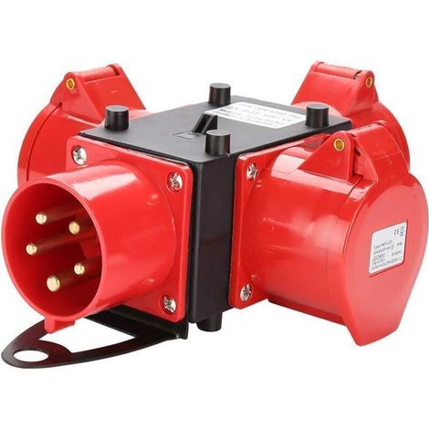 Coffret de distribution électrique pour chantier - AJ-1605D-2 32A - avec capot de protection, adapté aux chantiers