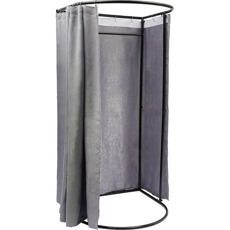 Camerino per negozio di abbigliamento con tenda parasole, camerino mobile temporaneo portatile per protezione della privacy, semplice appendiabiti pieghevole per centro commerciale e espositore, 200x1
