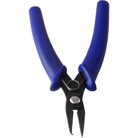 Pince multifonctionnelle pour bijoux de bricolage à poignée bleue, à double anneau et à poignée en caoutchouc. (1/4)