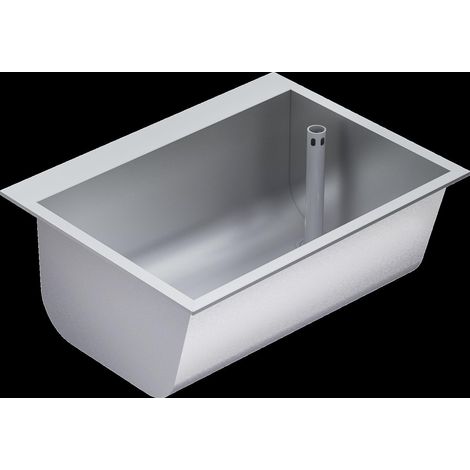 Cuve à encastrer KWC, SIRIUS, acier inoxydable, 670x281x520 mm, évacuation à droite (1/2)
