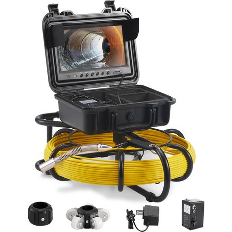 Mophorn – Caméra d'inspection 70 m avec écran 9'' – Étanche IP68 – 12 LED réglables – Carte SD 16 Go pour plomberie et canalisations