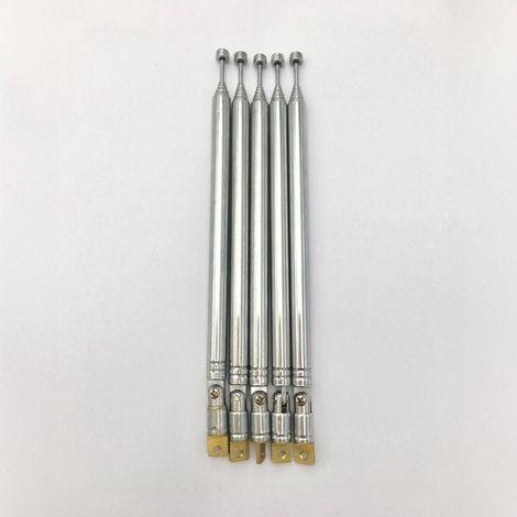 Antenne télescopique 8116 - 8 sections, joint pivotant à 360 degrés, joint universel, 167 mm en position rétractée, 815 mm en position déployée, utilisée dans les radios/magnétophones à cassettes. (1/5)