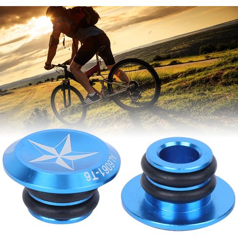 Bouchon de guidon pliable aluminium CNC G335 pour VTT, résistant à la corrosion, accessoire vélo tout terrain (Bleu)