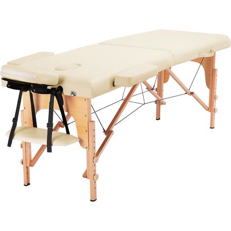 Table Massage Pliante 2 Sections 60cm - Crème (1/5)