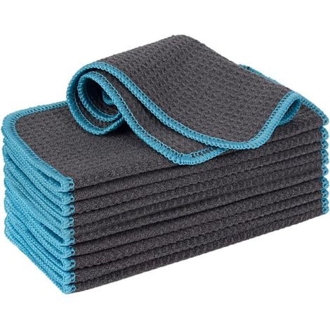 Mikrofasertücher Grau 20x20 cm 12 Stück VIVOTE Fusselfrei Waffeltuch (1/5)