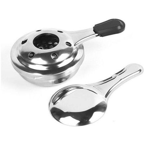 Brûleur à alcool, brûleur d'alcool pour fondue, brûleur à alcool gélifié, Acier Inoxydable, Gris, 15 x 9,3x 4,5 cm (1/4)