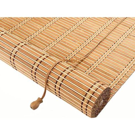 Ineasicer Store à Rouleau en Bambou Naturel,Store Enrouleur Exterieur,Store en Bois de Qualité Supérieure pour Portes de Fenêtres de Cuisine,Stores en Bambou,70% Panne D'électricité (60x160cm） (1/5)