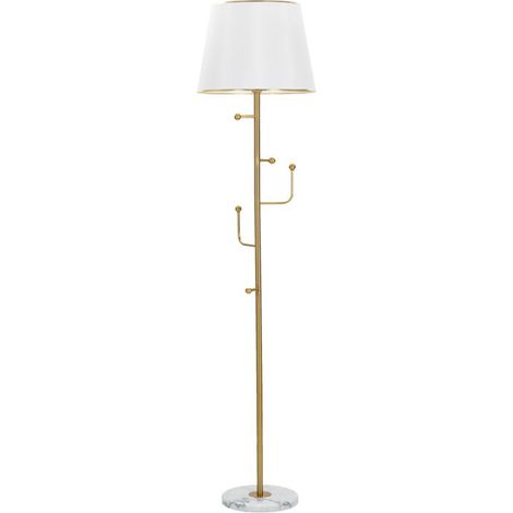 Lampadaire Design en Métal "Hanger" 173cm Blanc & Or