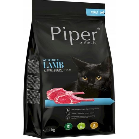 PIPER Trockenfutter für Katzen mit frischem Lamm 3kg DOLINA NOTECI