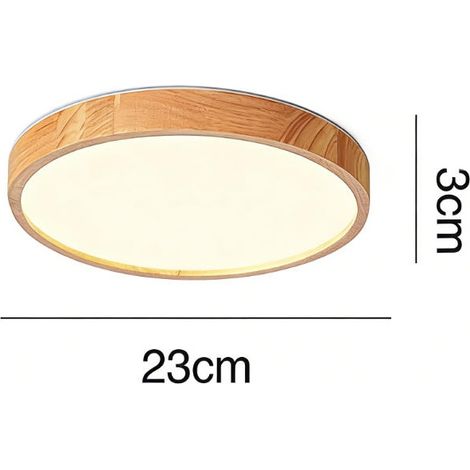 12W dimmbare LED-Deckenleuchte mit Fernbedienung, 220V, Holzoptik, 230x28mm ultradünne runde Deckenleuchte für Schlafzimmer, Wohnzimmer, Küche (1/5)