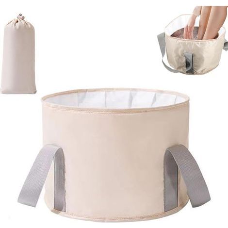 Sac de Bain de Pieds Portable, Sac de Trempage de Pieds Pliable, Seau Pliable pour tremper Les Pieds Poignée Portable, Sac de Bain de Pieds Pliable Polyvalent avec Housse, pédicure Bassin, Camping(363 (1/4)
