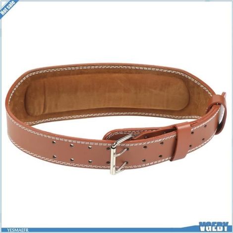 VGEBY Ceinture de pour Musculation en PU avec Boucle en Acier Double - Soutien du Dos pour Fitness, Squat, Deadlift (1/4)