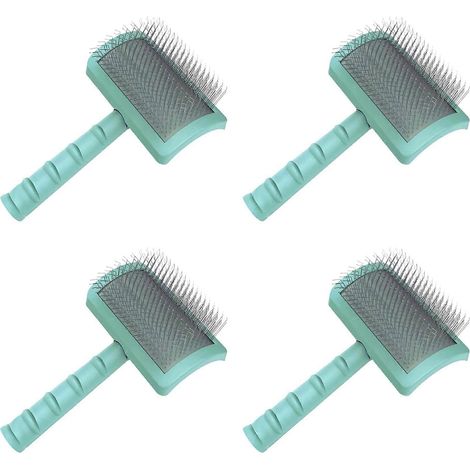 Brosse à picots extra longs pour chiens (4X) - Brosse à picots extra longs pour le toilettage des grands chiens (verte) (1/4)