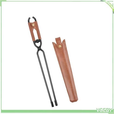 Pince à bois/charbon - FAFEICY - 440 mm - Acier épais traité anti-corrosion - Poignée cuir - Ressort Boost (1/5)