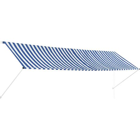 vidaXL Tenda da Sole Retrattile 400x150 cm Blu e Bianco