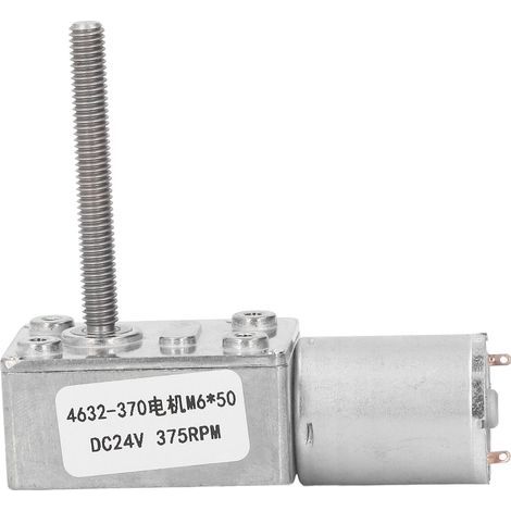 Gleichstrom-Schneckengetriebemotor, 375 U/min, automatische Arretierung, Drehzahlreduzierung, 24 V DC, M6x50 mm Gewinde (1/5)