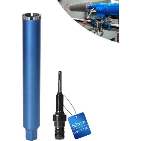 Couronne de forage diamantée avec segment turbo, Ø 62 mm et adaptateur SDS Plus, foret avec emmanchement 1 1/4" Et longueur totale de 460 mm (1/5)
