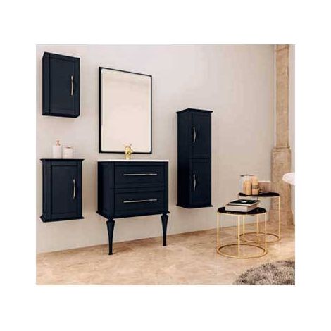 Mobile Bagno Tiffany 60 cm Sospeso Grafite Base 2 Cassettoni - Lavabo in Ceramica (1/5)