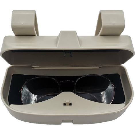 Custodia universale per occhiali da auto, organizer per aletta parasole, porta occhiali da sole per auto, custodia per occhiali da sole per auto (beige)
