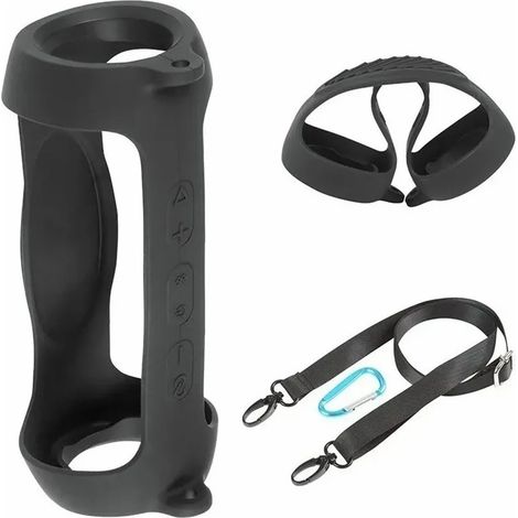 Housse silicone noir pour enceinte Bluetooth, résistante à l'usure, trou pré-ouvert, compatible Charge 5. (1/5)