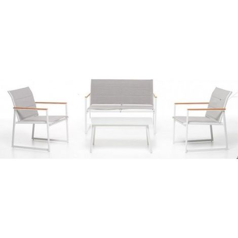 Ensemble de salon Portland - Canapé 2 places, 2 fauteuils et table basse