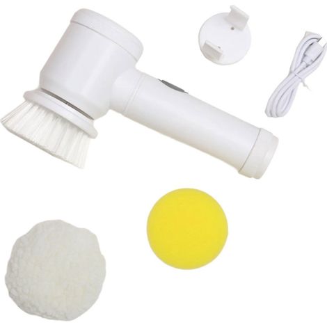 Filiyano-Brosse rotative électrique avec 6 têtes de brosse pour le nettoyage des douches, des sols et des joints.