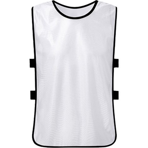 Maillot d’entraînement en coton mercerisé blanc pour sports d’extérieur (football, basket-ball, volleyball) – Chasuble de jeu pour adultes, pratique en équipe. (1/5)