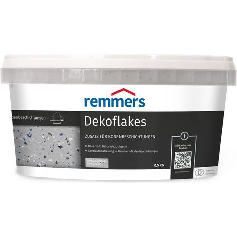 Remmers Dekoflakes, weiß/grau/schwarz/blau, 0,5 Kilogramm, Farbzusatz, Dekoflocken, für Bodenfarben, dauerhaft, lichtecht, ein- oder mehrfarbig