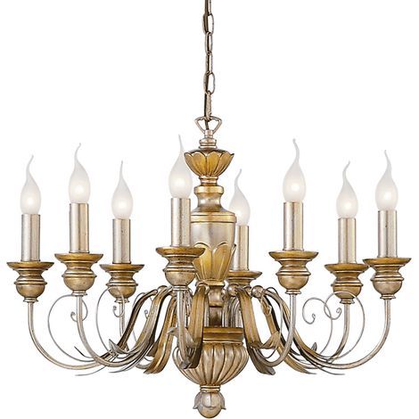 Lampadario Classico Firenze Materie Plastiche Oro 8 Luci E14 (1/2)