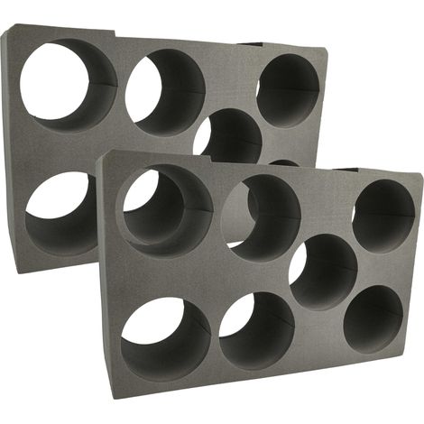 vhbw 2x Kartuschen-Einsatz kompatibel mit Bosch Sortimo L-Boxx 374 Werkzeugkoffer, Systembox - Schaumstoffeinlage für 7 Kartuschen Schwarz