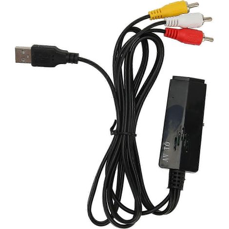Convertisseur d'interface multimédia RCA vers HD, compatible 1080p, alimenté par USB, adaptateur d'interface multimédia AV vers HD. (1/5)