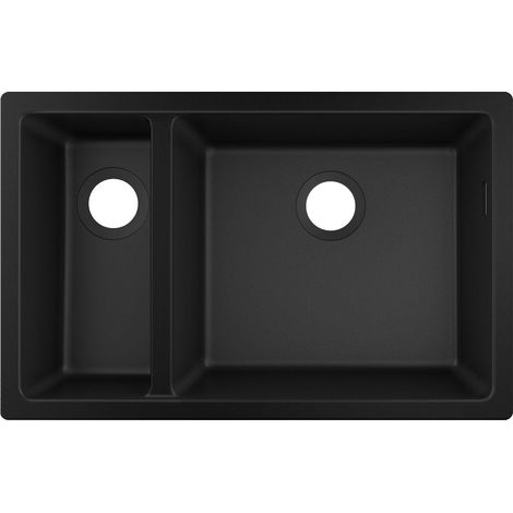 Hansgrohe S51 Kitchen Sink 1.5 Bowl Graphite Black Undermount SilicaTec 710mm (1/4)