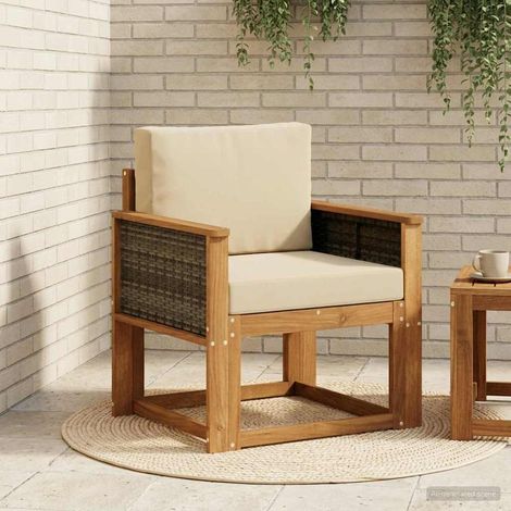 vidaXL Outdoor Middle Sofa Solid Acacia Wood Natural