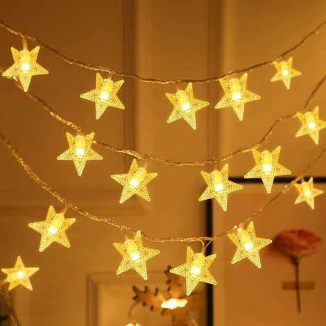 Star Fairy Lights, Guinguette Garland, 1 Light Modes, Decoractive for Bedroom, Patio, Party, Birthday, Valentine's Day, Christmas, Tree Decoration -1.5m 10led (1/5)