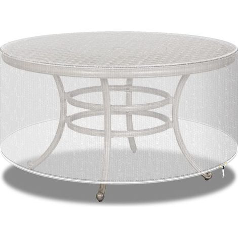 Rotin Couvre Meubles autour de la table de terrasse imperméable - rond - Extra Large 130x71cm Transparent (1/4)