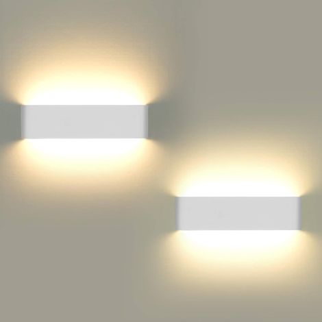 Stoex – Applique murale intérieure LED 12W – Aluminium anti-rouille – Lumière blanche froide 6000K – Design incurvé moderne pour salon et porche