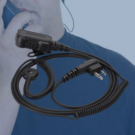 Casque à micro avec attache d'oreille et bouton PPT pour Motorola GP2000 GP2100