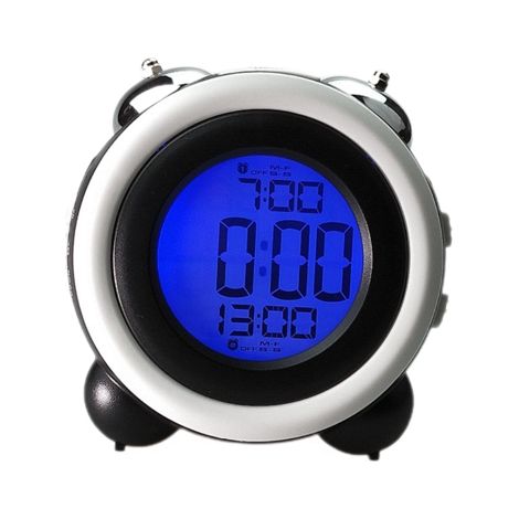 MINKUROW, Reloj Despertador De Doble Campana De 4 Pulgadas, Reloj Despertador Digital Led Fuerte, Pantalla De Hora Y Fecha, 2 Juegos De Relojes Despertadores, Luz Azul Y Blanca (1/5)