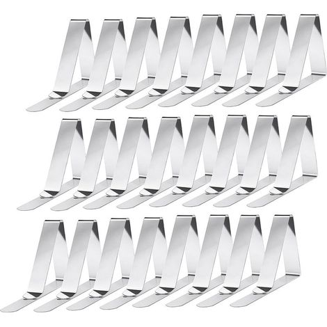 Set of 24 Stainless Steel Tablecloth Clips, Spring-Loaded Tablecloth Clips (1/5)