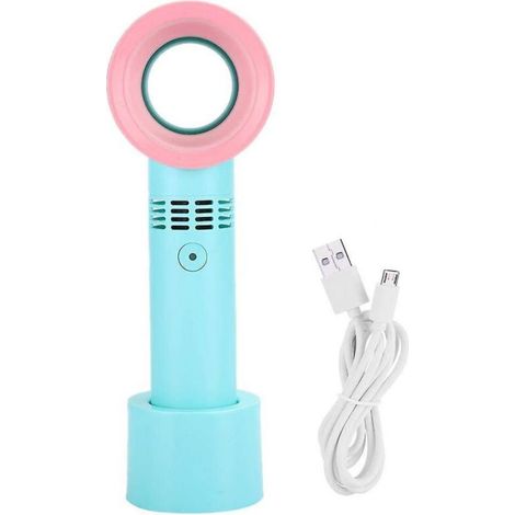 Ventilateur sans lame, mini ventilateur portable rechargeable par USB, réglage à trois vitesses, refroidisseur d'air personnel pour bureau (vert) (1/5)