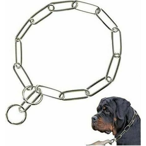 Colliers Étrangls Collier de Dressage pour Chien Colliers Classiques Réglable en Acier Solide Chaîne Collier en Chaîne Grosses pour Chien 3.0mmX55cm
