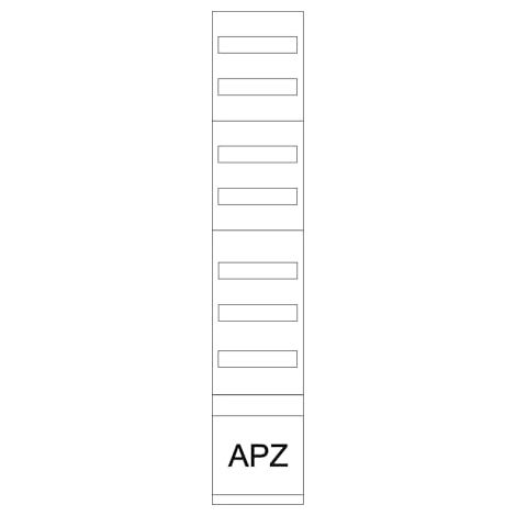 Eaton 187909 Distribución de campo, 9 de Filas, H = 1350 mm, incluye abgeschottetem y plombierbarem Espacio para APZ inferior (300 mm)