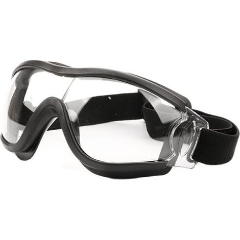 Lunettes de sécurité parfaitement adaptées au travail. Lunettes de sécurité anti-poussière avec surlunettes universelles. Protection oculaire anti-rayures, noires. (1/5)