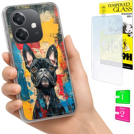 Schutzhülle für Oppo A40 / A40m / A60 5G mit Foto-Motiv, Rückseite mit Hundemotiv und Glas (1/5)