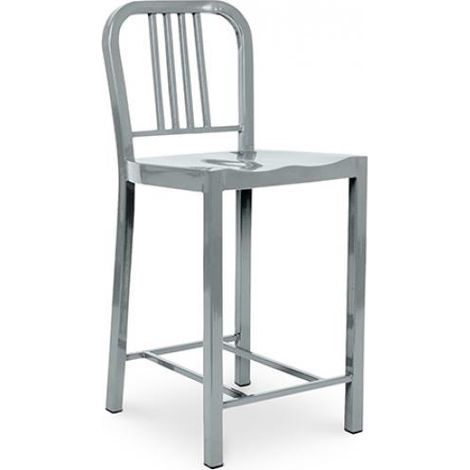 Design Barhocker mit Rückenlehne - 60cm - Jadon Silber