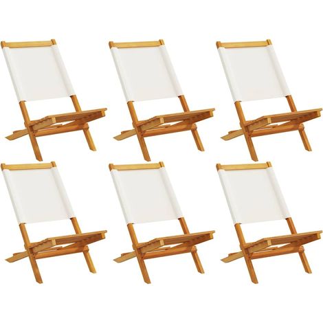 Maison Exclusive - Gartenstühle 6 Stk. Klappbar Cremeweiß Stoff u