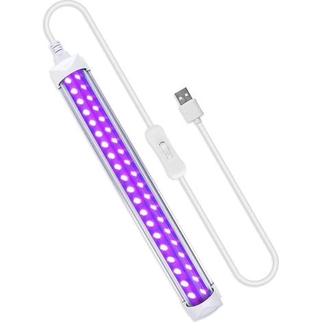 Tube LED Lumière Noire,10w UV LED Tube Portable Lumière DJ Disco,Black Light UV 5V Port USB pour Halloween Noël Soirée Body Painting Peinture Maquillage Fluo (1/5)