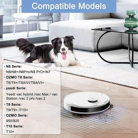 Set mit 14 Zubehörteilen für Ecovacs Deebot N8, N8+, N8 Pro, N8 Pro+, T9, T9+, N10+, OZMO 950/920, T8, T8+, T8 AIVI, T8 MAX Saugroboter: 1 Hauptbürste, 8 Seitenbürsten, 4 Filter, 1 (1/5)
