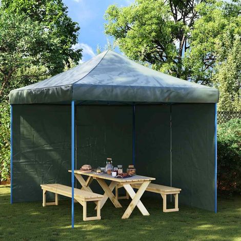 vidaXL Paredes de carpa para fiestas con cremallera 2 uds PE verde (1/5)